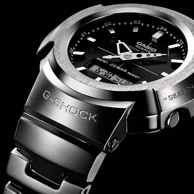 【CASIO】G-SHOCKフルメタル 電波ソーラー AWM-500D-1AJF