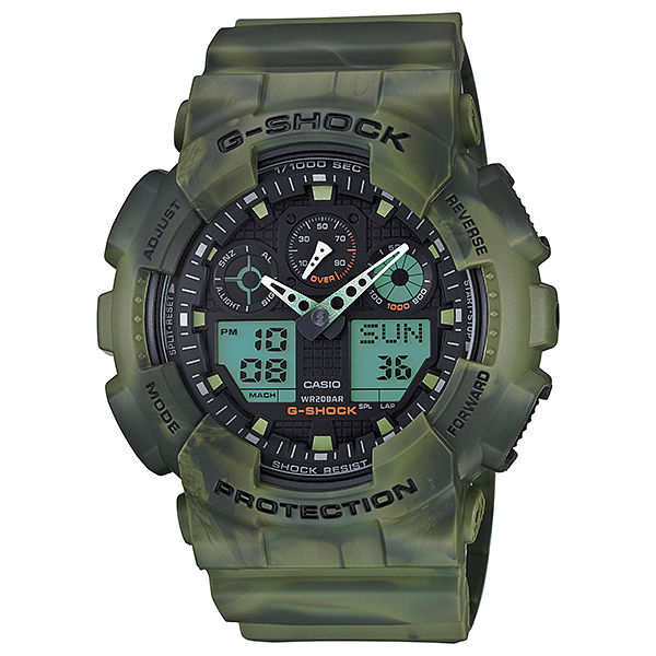 【美品】Gショック 迷彩 カモ GA-100CM-5AJF